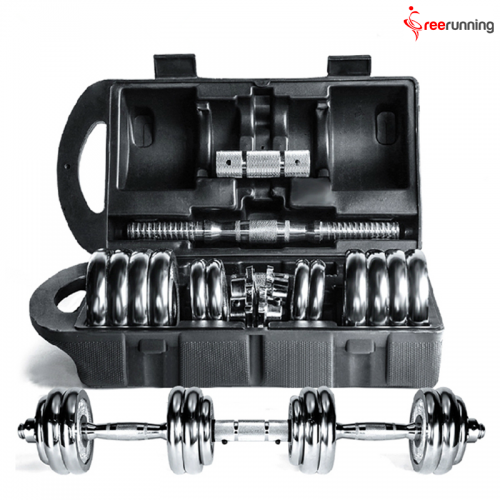 15KG / 20KG Adjustable Dumbbell Barbell Chrome Dumbbell Set